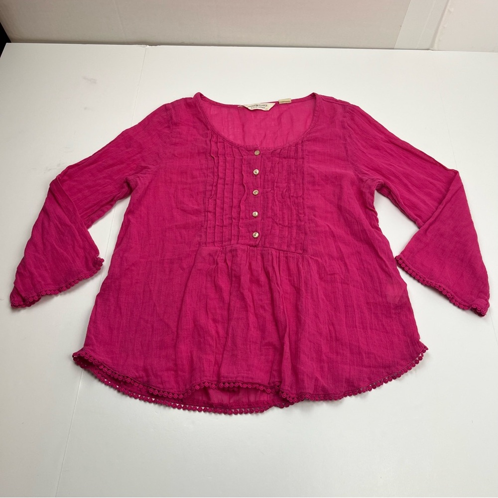 Ralph Lauren Denim‎ & Supply Women's Pink Blouse Popover Top Bohemian *TINY FLAW